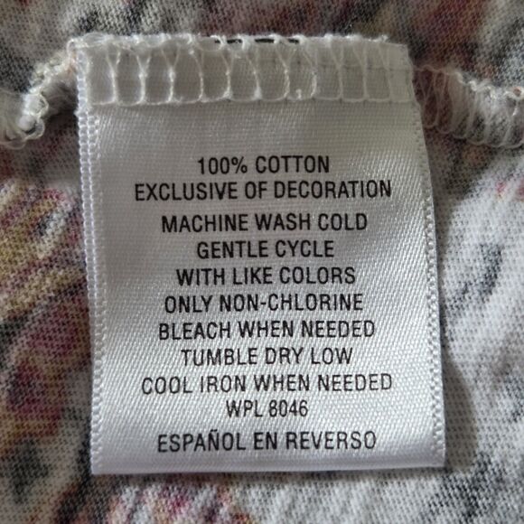 Style & Co Cold Shoulder Embroidered Trim Cotton Boho Chic Top Multicolor Size L - Picture 12 of 15